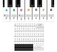 1Pcs Piano Keyboard Stickers 88/61/54/49/37 White and Black Keys,Transparent & Removable Electronic Piano Key Stickers Keyboard Note Labels Sticker for Beginners Colorful