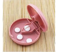 1Pcs Pill Tablet Cutter, Pill Splitter Pill Crusher for Small or Large Pills, Portable Medication Vitamin Organizer Box (Pink)