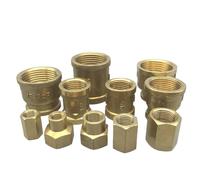 1pcs Pipe Fitting Copper Hose Hex Coupling Coupler Fast Connetor Female Thread 1/8" 1/4" 3/8" 1/2" 3/4" British Standard Pipe Thread(1l2F to 1l2F)