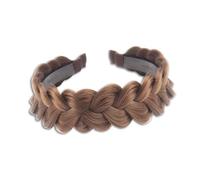 1Pcs Plait Hair Bandhair Elegant Head Hoop Braid Headband with a Clip at the Top, for Girls Women Accessorries Highlighted(Brown, One Size)