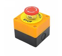 1PCS Plastic Shell Red Sign Push Button Switch DPST Mushroom Emergency Stop Switch AC 660V 10A NO+NC LAY37-11ZS(LAY37 Add to box)