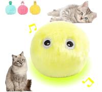 1PCS Plush Cat Toy Ball,Cat Toy Ball,Cats Balls,Interactive Cats Toys,Plush Interactive Chirping Ba-ll,Interacti-ve C-at B-all with Sound,Refillable Catnip To-ys,Ca-t Plus-h Bal-l,Electric C-at Toy,A