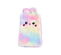 1PCS Plush Pencil Case, Rabbit Rainbow Fluffy Zip-up Pen Bag Holder Makeup Pouch Soft Stationery Storage Organizer Large Capacity Colored Writing Utensil Case School Supply Cute Coin Purse for Kids