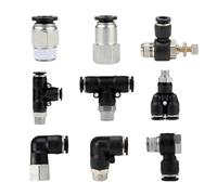 1PCS Pneumatic Air Connector Fitting PC/PCF/PB/PKB/PH/PL/PLF/PX/SL 4mm 6mm 8/10mm Thread 1/8 1/4 3/8 1/2 Black Plastic Hose Fittings(6-m5 (6mm-M5),PC)