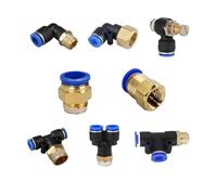 1Pcs Pneumatic Air Connector Fitting PC PCF PL 4mm 6mm 8mm 10mm Thread 1/8 1/4 3/8 1/2 Hose Fittings Pipe Quick Connectors(8-02,PL)