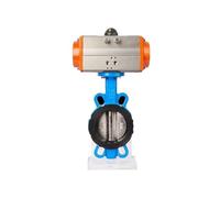 1pcs Pneumatic Butterfly Valve D671X-10/16 Wafer Type Spherical 304 Stainless Steel Quick Shut-Off DN40/50/65/80/100-300(Dn250,304 Plate)