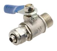 1pcs Pneumatic Copper Ball Valve 1/4" Male Thread to 6mm/8mm/10mm(10x6.5mm Tube,1/2")