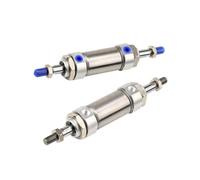 1pcs Pneumatic Cylinder Double Outlet Stainless Steel Mini Cylinder MAD16/20/25x25/50/75/100/125/150/175/200/300(Stroke 50mm,Bore 16mm(MAD 16))