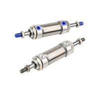 1pcs Pneumatic Cylinder Double Outlet Stainless Steel Mini MAD16/20/25x25/50/75/100/125/150/175/200/300(Stroke 50mm,Bore 16mm(MAD 16))