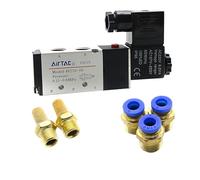 1PCS Pneumatic Electric Solenoid Valve 4V210-08 5 Way 2 Position Control Air Gas Magnetic Valve 12V 24V 220V 4mm-12mm Hose Fittings(PC 10mm Fittings,AC220)