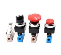 1PCS Pneumatic Mechanical Valve Two-Position Two-Way Button-Type Knob-Type Roller Valve Emergency Stop on Off MOV-01-03A02 MOV(MOV-02,Without Connector)