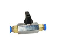 1PCS Pneumatic mini Ball Valve Quick Fitting 4mm 6mm 8mm 10mm 12mm Hose Air Compressor Water Gas Oil Shut Flow Control Connector(Mini Ball Valve - KS,6mm)