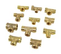 1pcs Pneumatic Plumbing Brass Pipe Fitting Male/Female Thread 1/8" 1/4" 3/8" 1/2" British Standard Pipe Thread Tee Type Copper Fittings(Male-F-M,1/2")