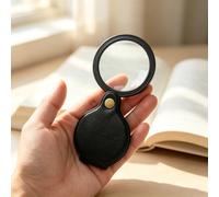1PCS Pocket Folding 7X Magnifying Glass with Leather Protective Case | Foldable, PU, Small, Lightweight and Easy To Grip