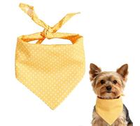 1Pcs Polka Dot Dog Bandana for Small Medium Dogs Bandanas Breathable Dog Scarf Neckerchief Triangle Bibs Scarf Adjustable and Washable Pets Cat Bandana Kerchief for Dogs Puppy,60 x 40 x 40cm (Yellow)