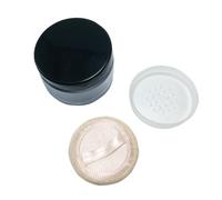 1PCS Portable Empty Clear Foundation Make-up Powder Puff Box Case Container with Powder Puff Sifter and Black Screw Lid Loose Powder Jar Pot (Ф7cm-Black Lid)