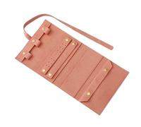 1Pcs Portable Jewelry Organizer Compact Travel Storage Roll Bag Foldable For Special Occasions For Travel And Outings(Pink)
