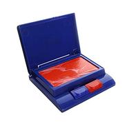 1PCS Portable Stamp Pad Two-Color Quick-Drying Inkpad Finger Stamp Office Supplies Red&Blue