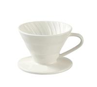1pcs Pour Over Coffee Maker Ceramic Filter Cup Hand-Brewed Dripper Slow Brewing Accessories Reusable Cone Drip Holder(White)