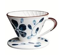 1pcs Pour Over Coffee Maker, Ceramic Filter Dripper with V02, 60 Angle Pour for Home