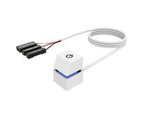 1Pcs Power Button PC Power Supply Cable,2m length Desktop Computer External Remote Start On Off Switch Button Extension Cable with White Case Blue LED