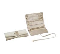 1Pcs Practical Travel Jewelry Bag With Buckle Portable Jewelr Roll Foldable Storage Display Pouch For Storing,Organizing Jewelry(Beige)