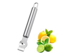 1PCS Premium Stainless Steel Lemon Zester Tool with Channel Knife | Citrus Peeler Tool,Multifunctional Orange Grater for Cocktail Garnish, Home Bar Accessories & Kitchen Gadgets(Silver)