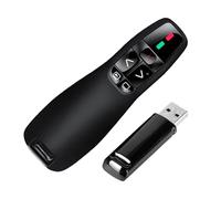 1PCS Presentation Clicker Pointer,Wireless Presentation Remote RF 2.4GHz 15-Meter Operating Range, 6 Buttons, Intuitive Slideshow Control, Battery Indicator for Mac, Laptop(Black)