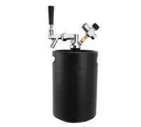 1Pcs Pressurized Keg System 5L Mini Keg Growler & Beer Faucet & Co2 Regulator Portable Draft Beer Dispenser(Black)