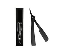 1PCS Professional Black Straight Razor | Folding Manual Shaver Barber Beard Eyebrow Cutting Shaving Tool For Men Professional Razors(Silver Black)