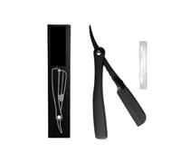 1PCS Professional Black Straight Razor | Folding Manual Shaver Barber Beard Eyebrow Cutting Shaving Tool For Men Professional Razors(Silver Black 10PCS)