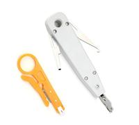 1pcs Professional Ethernet Punchdown Tool,Down Tool, Cable Impact Terminal Insertion Tools with Wire Stripper Combo for RJ45 Socket Cat5/Cat6/Ca7 and Telephone (White)