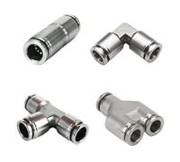 1PCS PU PV PE PY 304 Stainless Steel Metal Pneumatic Quick Coupling 4 6 8 10 12 14 16mm High Pressure Air Pipe Quick Coupling(PV-6)