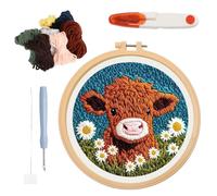 1Pcs Punch Needle Kit, Punch Needle Kits for Adults Beginners, Cute Cartoon Punch Needle Kits, Punch Needle Kit for Beginners Easy Craft Embroidery Kit Festival Decoration