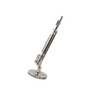 1Pcs Pure Copper Miniature Flute Model With Support Mini Musical Instrument Musical Instrument Model Miniature (Color : Silver color 14cm)