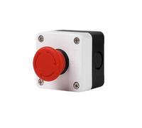 1PCS Push Button Box Switch Arrow Symbol Indicating Start Stop Recovery Reset Waterproof Emergency Stop Industrial Handheld Control(1P Emergency Stop)