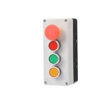 1PCS push button switch control box plastic handheld self-start button waterproof box industrial emergency stop switch(Dark Grey)