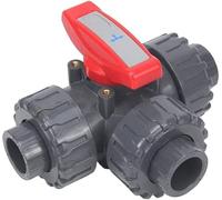 1pcs PVC L/T Type 3-Way Ball Valve for Garden Irrigation, DN15-DN50, Multiple Control Valve for Water Pipe Fittings(T Style DN40)