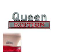 1PCS Queen Edition 3D Emblem Sticker, Queen Edition Car Emblem, Quick Peel-and-Stick Installation (silver-red)