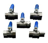 1PCS quick-install quick-twist joint ball valve 1/4 external thread connection 6 8 10mm PU air hose brass nickel plated(DN10 Male-8x5mm)