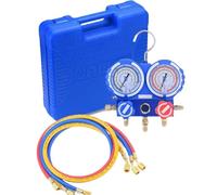 1pcs R22 R410A R134A Prevent Collision Air-Conditioning Fluorine Meter Refrigerant Pressure Dual table Gauge With 3pcs Liquid Pipe