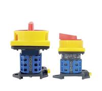 1PCS Rail Mounted LW26GS-20A 25A OFF-ON Two Positions 48x48mm 64x64mm Disconnect Isolator Padlock Rotary Cam Switch(48x48mm Panel,25A_4P 16TERMINALS)