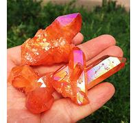 1pcs Rare Beautiful Orange Flame Aura Quartz Crystal Cluster specimen-60g-80g_1pcs