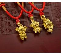 1pcs Real 24k Yellow Gold Pendant Women Zodiac of Twelve 3D Dance Rabbit Tiger-Tiger-1.4-1.7g