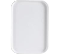 1Pcs Rectangular Plastic Serving Tray 24cmx17.3cmx1.5cm White Plastic Organizer Tray for Home, Hotel, Restaurant