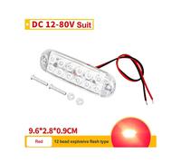 (1PCS, red) 12V 24V 12smd Car LED Strobe Warning Light Emergency Flasher Waterproof Led Signal Lights Grille Flashing LightBar Truck Trailer RV Beacon Lamp