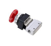1PCS Red Mushroom Cap Emergency Stop Button Self Lock 2 Position 3 Way Air Pneumatic Mechanical Valve MOV-3 1/8" Thread(Transparent)