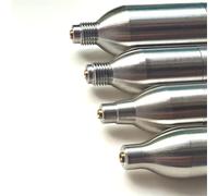 1PCS Refillable Co2 Cartridge 3/8-24UNF Threaded for Home Homebrew Soda Beer Brewing Juice Ball Rechargeable Reusable Life Vest Tire Wine Making Kit(16g Thread A)