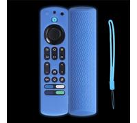1PCS Remote Control Case Cover Compatible for Fire TV 4K Stick Max, Smart TV Remote Control Soft Silicone Sleeve Shell Holder with Hanging Rope(Case Only) (Fluorescent Blue)
