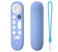 1PCS Remote Control Case Cover Compatible for Google TV Streamer 4K TV 2024 for Google GY3LE, Smart TV Remote Control Soft Silicone Sleeve Shell Holder with Hanging Rope(Case Only) (Luminous Blue)